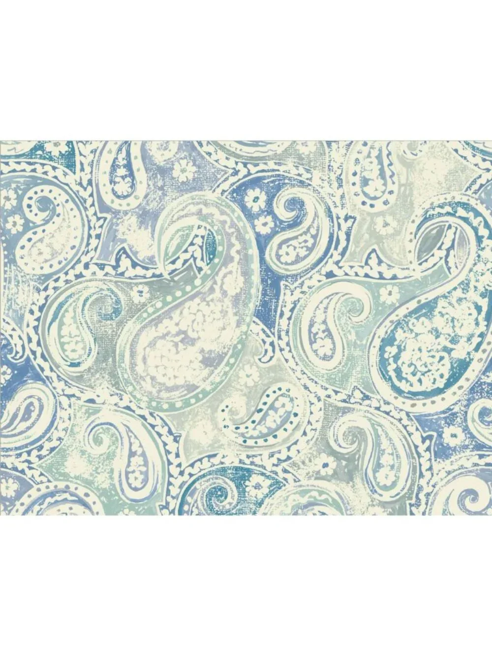 Belle Maison 3.375 Y Pippa Sapphire Blue Fabric Cotton Discontinued Paisley Home
